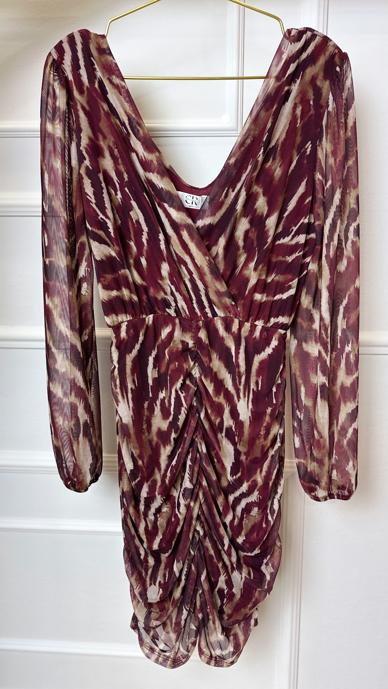 crboutique.mididress.abito.corto.nero.rosa.marrone.fantasia.dress